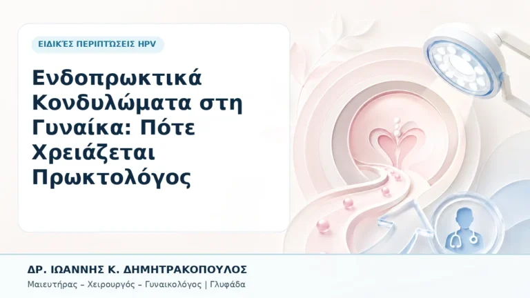 Ενδοπρωκτικά Κονδυλώματα στη Γυναίκα: Πότε Χρειάζεται Πρωκτολόγος - Δρ. Ιωάννης Κ. Δημητρακόπουλος, Γυναικολόγος Γλυφάδα