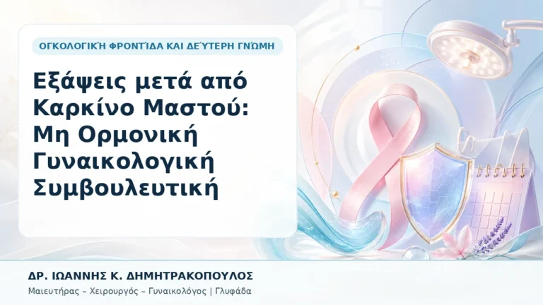 Εξάψεις μετά από Καρκίνο Μαστού: Μη Ορμονική Γυναικολογική Συμβουλευτική - Δρ. Ιωάννης Κ. Δημητρακόπουλος, Γυναικολόγος Γλυφάδα