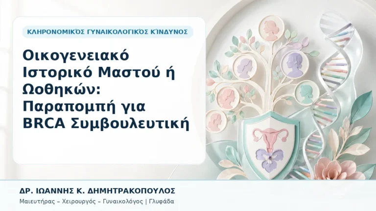 Οικογενειακό Ιστορικό Μαστού ή Ωοθηκών: Παραπομπή για BRCA Συμβουλευτική - Δρ. Ιωάννης Κ. Δημητρακόπουλος, Γυναικολόγος Γλυφάδα