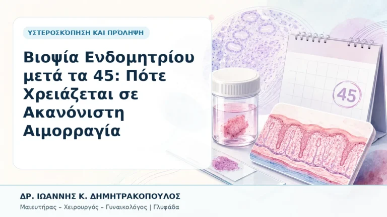Βιοψία Ενδομητρίου μετά τα 45: Πότε Χρειάζεται σε Ακανόνιστη Αιμορραγία - Δρ. Ιωάννης Κ. Δημητρακόπουλος, Γυναικολόγος Γλυφάδα