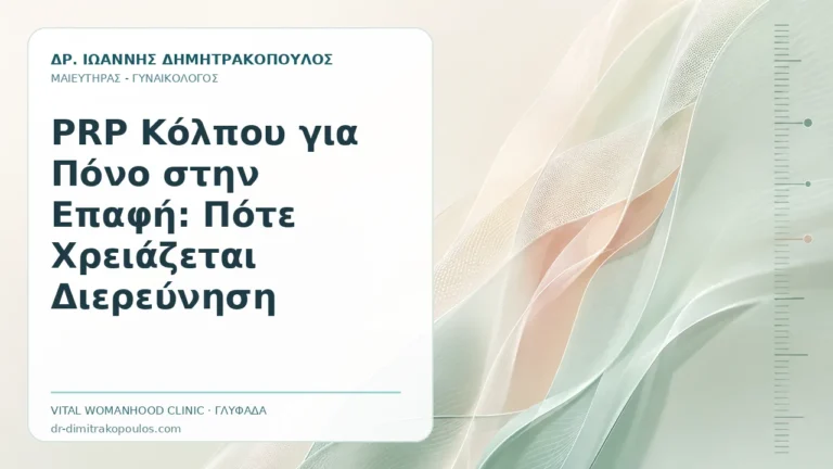 PRP Κόλπου για Πόνο στην Επαφή: Πότε Χρειάζεται Διερεύνηση - Δρ. Ιωάννης Δημητρακόπουλος, Γυναικολόγος Γλυφάδα