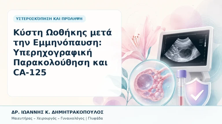Κύστη Ωοθήκης μετά την Εμμηνόπαυση: Υπερηχογραφική Παρακολούθηση και CA-125 - Δρ. Ιωάννης Κ. Δημητρακόπουλος, Γυναικολόγος Γλυφάδα