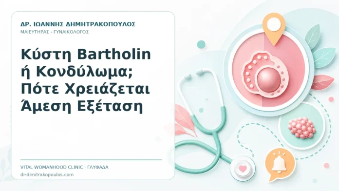 Κύστη Bartholin ή Κονδύλωμα; Πότε Χρειάζεται Άμεση Εξέταση Κύστη Bartholin ή Κονδύλωμα; Πότε Χρειάζεται Άμεση Εξέταση - Δρ. Ιωάννης Δημητρακόπουλος, Γυναικολόγος Γλυφάδα