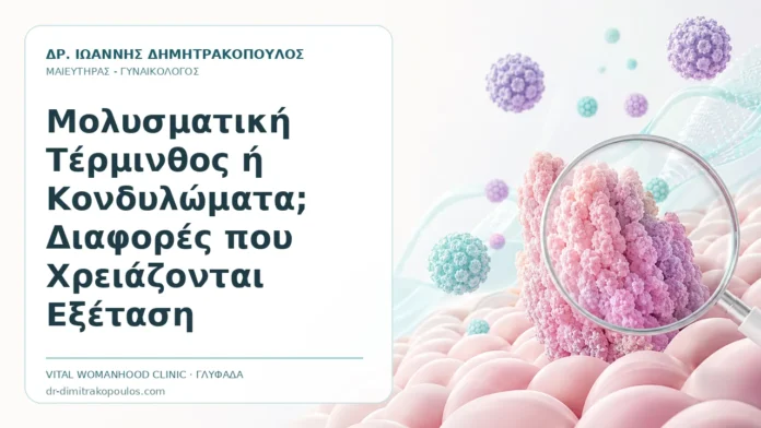 Μολυσματική Τέρμινθος ή Κονδυλώματα; Διαφορές που Χρειάζονται Εξέταση Μολυσματική Τέρμινθος ή Κονδυλώματα; Διαφορές που Χρειάζονται Εξέταση - Δρ. Ιωάννης Δημητρακόπουλος, Γυναικολόγος Γλυφάδα