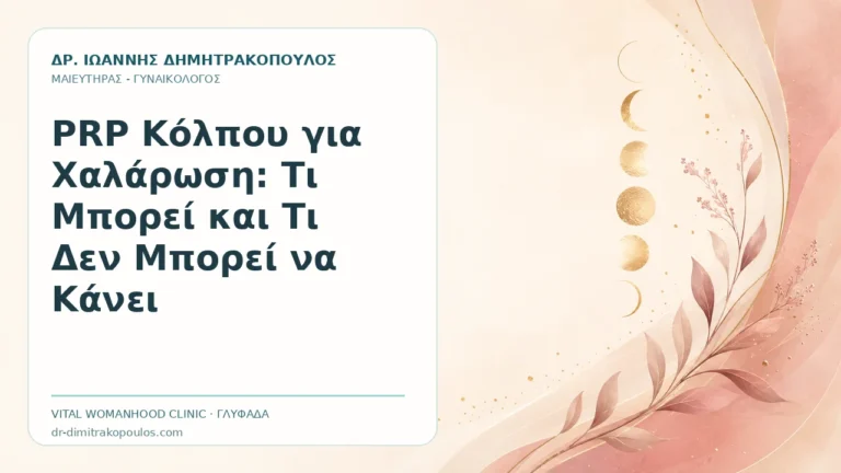 PRP Κόλπου για Χαλάρωση: Τι Μπορεί και Τι Δεν Μπορεί να Κάνει - Δρ. Ιωάννης Δημητρακόπουλος, Γυναικολόγος Γλυφάδα