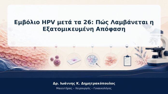 Εμβόλιο HPV μετά τα 26: Πώς Λαμβάνεται η Εξατομικευμένη Απόφαση
