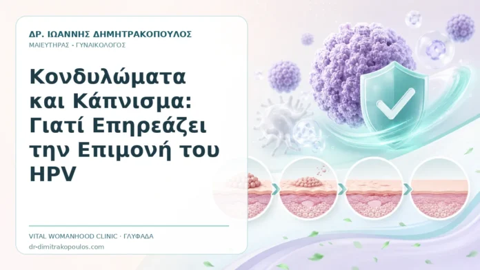 Κονδυλώματα και Κάπνισμα: Γιατί Επηρεάζει την Επιμονή του HPV Κονδυλώματα και Κάπνισμα: Γιατί Επηρεάζει την Επιμονή του HPV - Δρ. Ιωάννης Δημητρακόπουλος, Γυναικολόγος Γλυφάδα