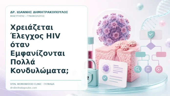 Χρειάζεται Έλεγχος HIV όταν Εμφανίζονται Πολλά Κονδυλώματα; Χρειάζεται Έλεγχος HIV όταν Εμφανίζονται Πολλά Κονδυλώματα; - Δρ. Ιωάννης Δημητρακόπουλος, Γυναικολόγος Γλυφάδα