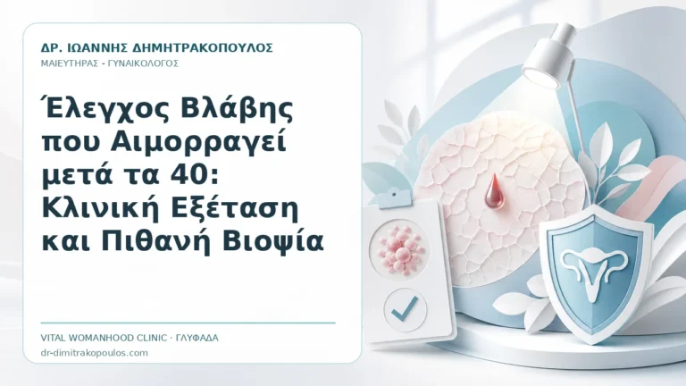 Έλεγχος Βλάβης που Αιμορραγεί μετά τα 40: Κλινική Εξέταση και Πιθανή Βιοψία - Δρ. Ιωάννης Δημητρακόπουλος, Γυναικολόγος Γλυφάδα