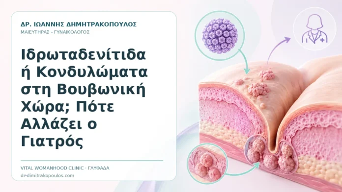 Ιδρωταδενίτιδα ή Κονδυλώματα στη Βουβωνική Χώρα; Πότε Αλλάζει ο Γιατρός Ιδρωταδενίτιδα ή Κονδυλώματα στη Βουβωνική Χώρα; Πότε Αλλάζει ο Γιατρός - Δρ. Ιωάννης Δημητρακόπουλος, Γυναικολόγος Γλυφάδα