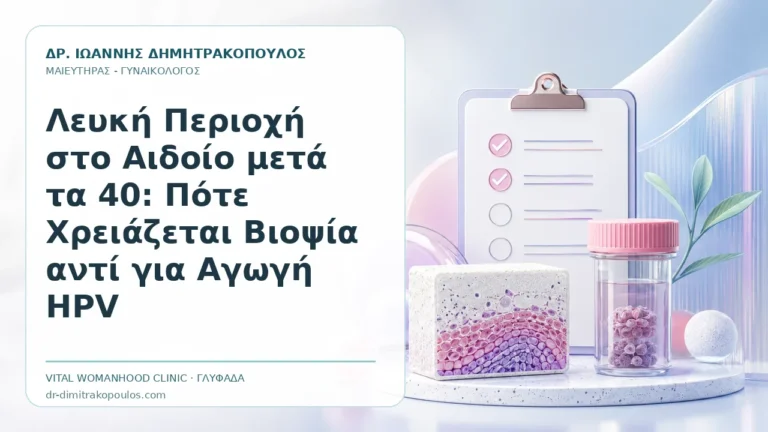 Λευκή Περιοχή στο Αιδοίο μετά τα 40: Πότε Χρειάζεται Βιοψία αντί για Αγωγή HPV - Δρ. Ιωάννης Δημητρακόπουλος, Γυναικολόγος Γλυφάδα