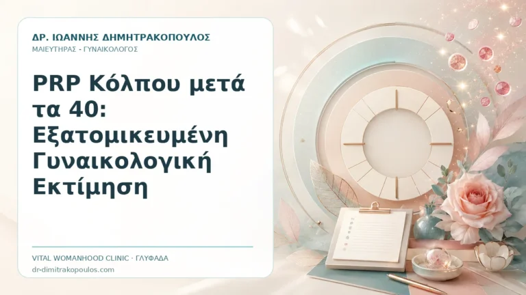 PRP Κόλπου μετά τα 40: Εξατομικευμένη Γυναικολογική Εκτίμηση - Δρ. Ιωάννης Δημητρακόπουλος, Γυναικολόγος Γλυφάδα