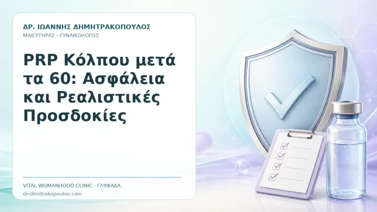 PRP Κόλπου μετά τα 60: Ασφάλεια και Ρεαλιστικές Προσδοκίες - Δρ. Ιωάννης Δημητρακόπουλος, Γυναικολόγος Γλυφάδα