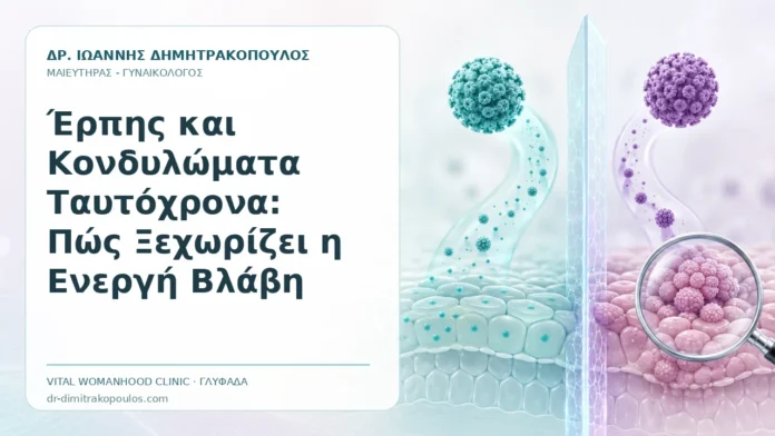 Έρπης και Κονδυλώματα Ταυτόχρονα: Πώς Ξεχωρίζει η Ενεργή Βλάβη Έρπης και Κονδυλώματα Ταυτόχρονα: Πώς Ξεχωρίζει η Ενεργή Βλάβη - Δρ. Ιωάννης Δημητρακόπουλος, Γυναικολόγος Γλυφάδα