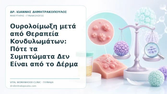 Ουρολοίμωξη μετά από Θεραπεία Κονδυλωμάτων: Πότε τα Συμπτώματα Δεν Είναι από το Δέρμα Ουρολοίμωξη μετά από Θεραπεία Κονδυλωμάτων: Πότε τα Συμπτώματα Δεν Είναι από το Δέρμα - Δρ. Ιωάννης Δημητρακόπουλος, Γυναικολόγος Γλυφάδα