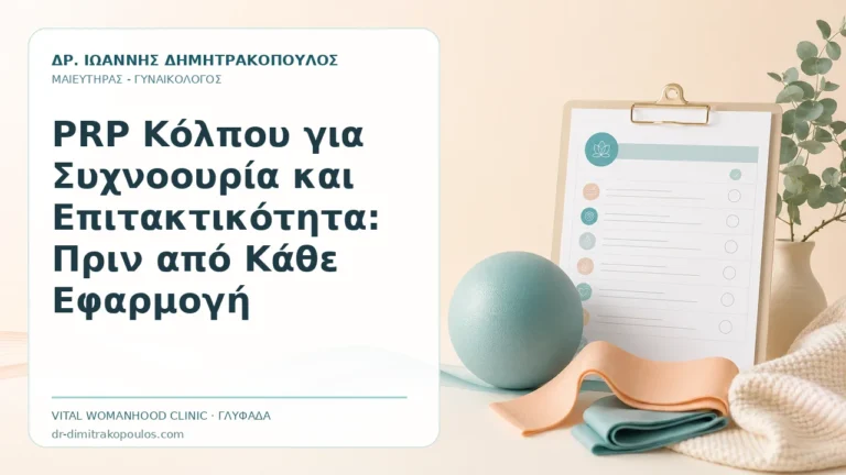 PRP Κόλπου για Συχνοουρία και Επιτακτικότητα: Πριν από Κάθε Εφαρμογή - Δρ. Ιωάννης Δημητρακόπουλος, Γυναικολόγος Γλυφάδα