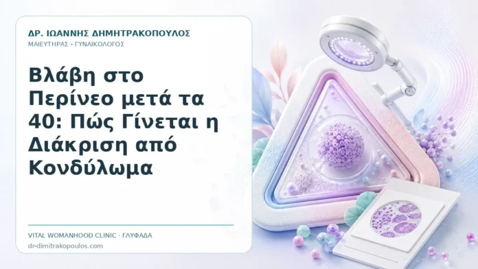 Βλάβη στο Περίνεο μετά τα 40: Πώς Γίνεται η Διάκριση από Κονδύλωμα Βλάβη στο Περίνεο μετά τα 40: Πώς Γίνεται η Διάκριση από Κονδύλωμα - Δρ. Ιωάννης Δημητρακόπουλος, Γυναικολόγος Γλυφάδα