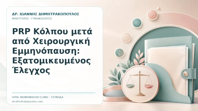 PRP Κόλπου μετά από Χειρουργική Εμμηνόπαυση: Εξατομικευμένος Έλεγχος - Δρ. Ιωάννης Δημητρακόπουλος, Γυναικολόγος Γλυφάδα
