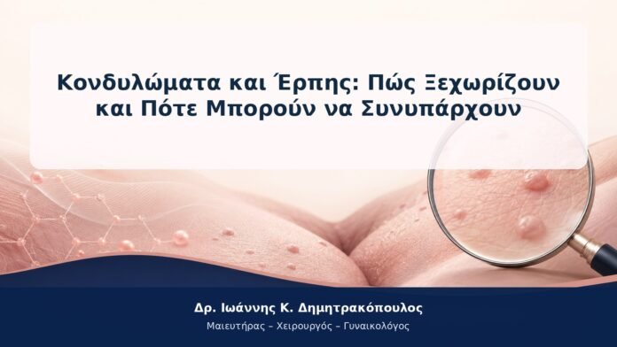 Κονδυλώματα και Έρπης: Πώς Ξεχωρίζουν και Πότε Μπορούν να Συνυπάρχουν Κονδυλώματα και Έρπης: Πώς Ξεχωρίζουν και Πότε Μπορούν να Συνυπάρχουν