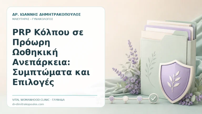 PRP Κόλπου σε Πρόωρη Ωοθηκική Ανεπάρκεια: Συμπτώματα και Επιλογές - Δρ. Ιωάννης Δημητρακόπουλος, Γυναικολόγος Γλυφάδα