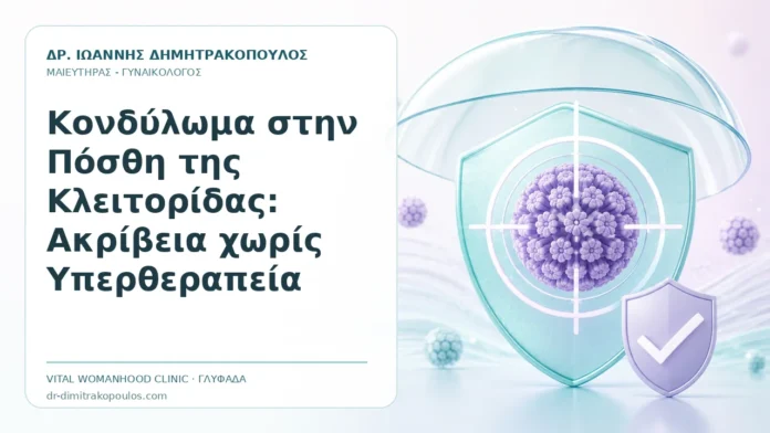 Κονδύλωμα στην Πόσθη της Κλειτορίδας: Ακρίβεια χωρίς Υπερθεραπεία Κονδύλωμα στην Πόσθη της Κλειτορίδας: Ακρίβεια χωρίς Υπερθεραπεία - Δρ. Ιωάννης Δημητρακόπουλος, Γυναικολόγος Γλυφάδα