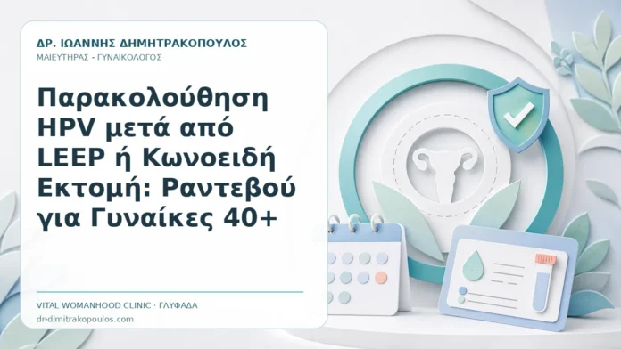 Παρακολούθηση HPV μετά από LEEP ή Κωνοειδή Εκτομή: Ραντεβού για Γυναίκες 40+ Παρακολούθηση HPV μετά από LEEP ή Κωνοειδή Εκτομή: Ραντεβού για Γυναίκες 40+ - Δρ. Ιωάννης Δημητρακόπουλος, Γυναικολόγος Γλυφάδα
