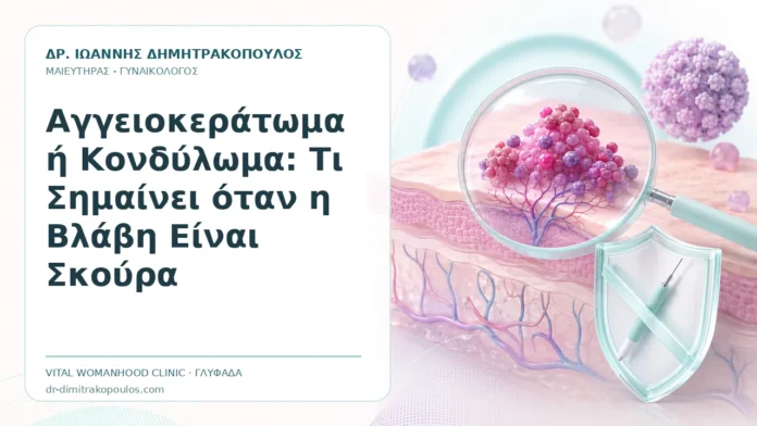 Αγγειοκεράτωμα ή Κονδύλωμα: Τι Σημαίνει όταν η Βλάβη Είναι Σκούρα Αγγειοκεράτωμα ή Κονδύλωμα: Τι Σημαίνει όταν η Βλάβη Είναι Σκούρα - Δρ. Ιωάννης Δημητρακόπουλος, Γυναικολόγος Γλυφάδα