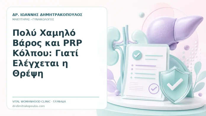 Πολύ Χαμηλό Βάρος και PRP Κόλπου: Γιατί Ελέγχεται η Θρέψη - Δρ. Ιωάννης Δημητρακόπουλος, Γυναικολόγος Γλυφάδα