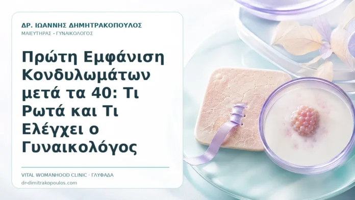 Πρώτη Εμφάνιση Κονδυλωμάτων μετά τα 40: Τι Ρωτά και Τι Ελέγχει ο Γυναικολόγος Πρώτη Εμφάνιση Κονδυλωμάτων μετά τα 40: Τι Ρωτά και Τι Ελέγχει ο Γυναικολόγος - Δρ. Ιωάννης Δημητρακόπουλος, Γυναικολόγος Γλυφάδα