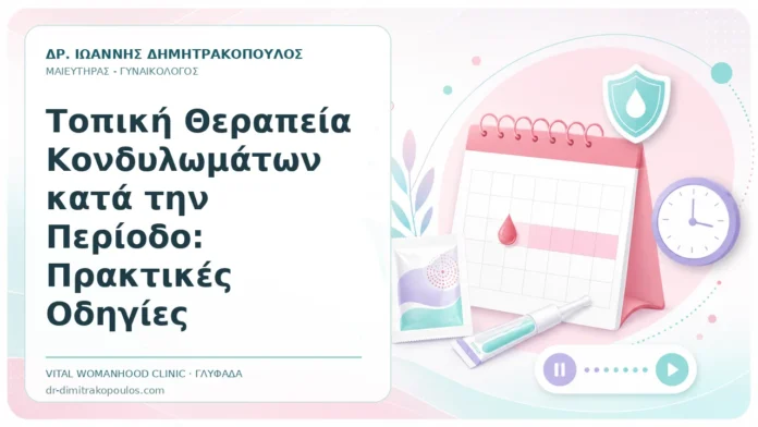 Τοπική Θεραπεία Κονδυλωμάτων κατά την Περίοδο: Πρακτικές Οδηγίες - Δρ. Ιωάννης Δημητρακόπουλος, Γυναικολόγος Γλυφάδα