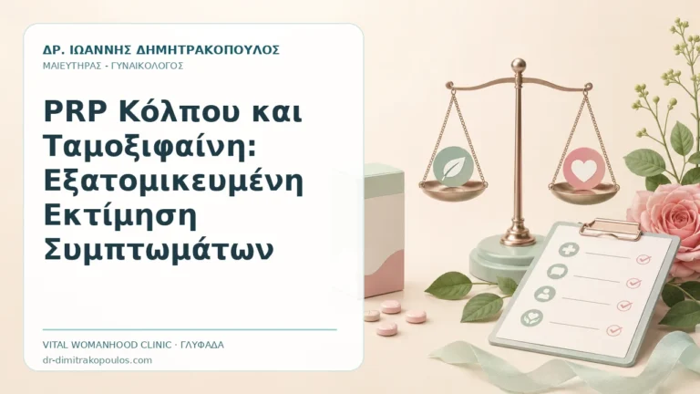 PRP Κόλπου και Ταμοξιφαίνη: Εξατομικευμένη Εκτίμηση Συμπτωμάτων - Δρ. Ιωάννης Δημητρακόπουλος, Γυναικολόγος Γλυφάδα