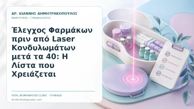 Έλεγχος Φαρμάκων πριν από Laser Κονδυλωμάτων μετά τα 40: Η Λίστα που Χρειάζεται - Δρ. Ιωάννης Δημητρακόπουλος, Γυναικολόγος Γλυφάδα