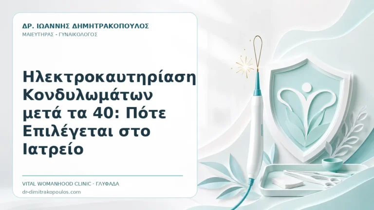 Ηλεκτροκαυτηρίαση Κονδυλωμάτων μετά τα 40: Πότε Επιλέγεται στο Ιατρείο - Δρ. Ιωάννης Δημητρακόπουλος, Γυναικολόγος Γλυφάδα