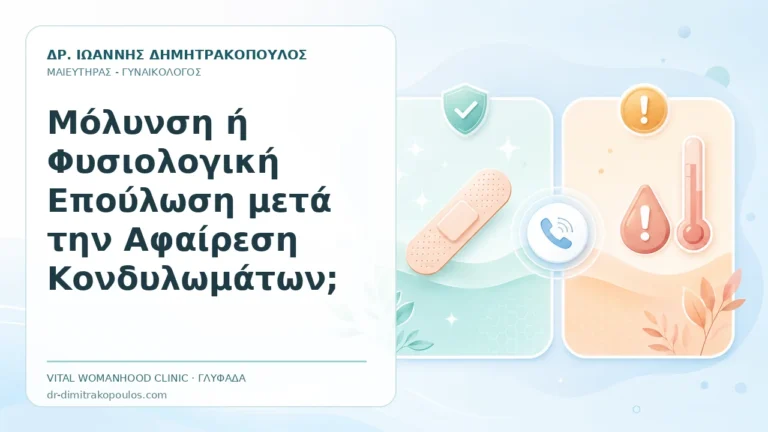 Μόλυνση ή Φυσιολογική Επούλωση μετά την Αφαίρεση Κονδυλωμάτων; - Δρ. Ιωάννης Δημητρακόπουλος, Γυναικολόγος Γλυφάδα