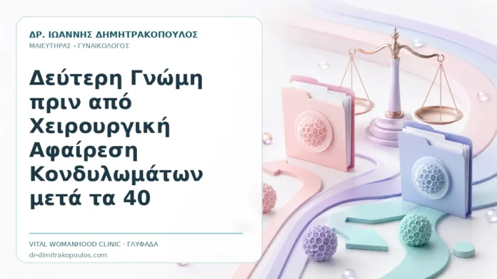 Δεύτερη Γνώμη πριν από Χειρουργική Αφαίρεση Κονδυλωμάτων μετά τα 40 Δεύτερη Γνώμη πριν από Χειρουργική Αφαίρεση Κονδυλωμάτων μετά τα 40 - Δρ. Ιωάννης Δημητρακόπουλος, Γυναικολόγος Γλυφάδα