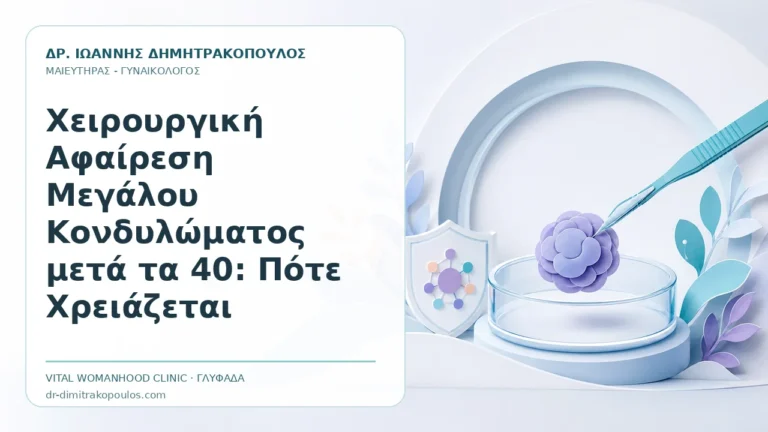 Χειρουργική Αφαίρεση Μεγάλου Κονδυλώματος μετά τα 40: Πότε Χρειάζεται - Δρ. Ιωάννης Δημητρακόπουλος, Γυναικολόγος Γλυφάδα