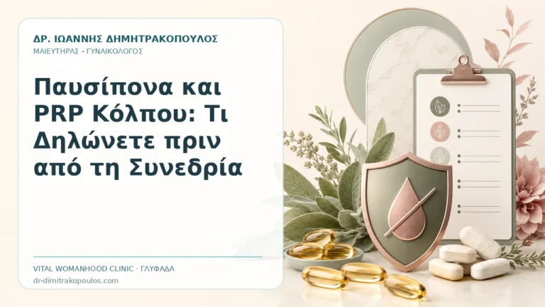 Παυσίπονα και PRP Κόλπου: Τι Δηλώνετε πριν από τη Συνεδρία - Δρ. Ιωάννης Δημητρακόπουλος, Γυναικολόγος Γλυφάδα
