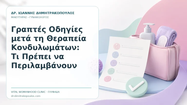 Γραπτές Οδηγίες μετά τη Θεραπεία Κονδυλωμάτων: Τι Πρέπει να Περιλαμβάνουν - Δρ. Ιωάννης Δημητρακόπουλος, Γυναικολόγος Γλυφάδα