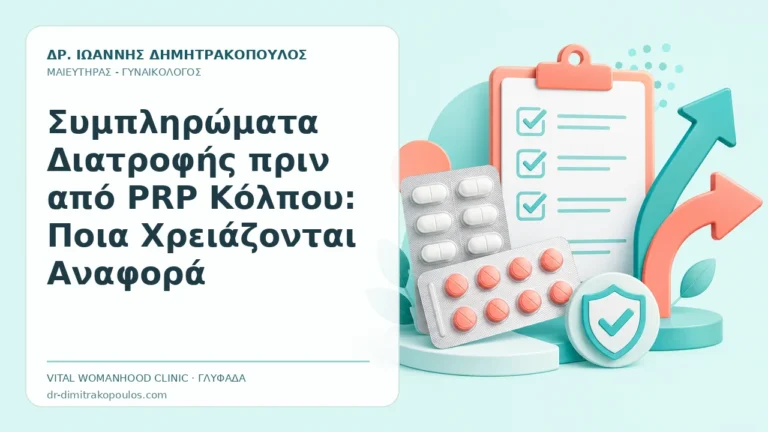 Συμπληρώματα Διατροφής πριν από PRP Κόλπου: Ποια Χρειάζονται Αναφορά - Δρ. Ιωάννης Δημητρακόπουλος, Γυναικολόγος Γλυφάδα