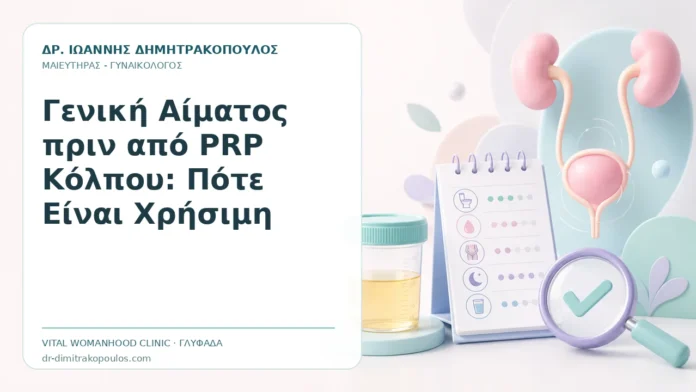 Γενική Αίματος πριν από PRP Κόλπου: Πότε Είναι Χρήσιμη Γενική Αίματος πριν από PRP Κόλπου: Πότε Είναι Χρήσιμη - Δρ. Ιωάννης Δημητρακόπουλος, Γυναικολόγος Γλυφάδα