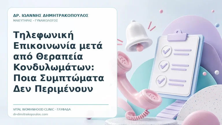 Τηλεφωνική Επικοινωνία μετά από Θεραπεία Κονδυλωμάτων: Ποια Συμπτώματα Δεν Περιμένουν - Δρ. Ιωάννης Δημητρακόπουλος, Γυναικολόγος Γλυφάδα