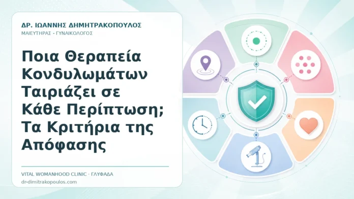 Ποια Θεραπεία Κονδυλωμάτων Ταιριάζει σε Κάθε Περίπτωση; Τα Κριτήρια της Απόφασης - Δρ. Ιωάννης Δημητρακόπουλος, Γυναικολόγος Γλυφάδα
