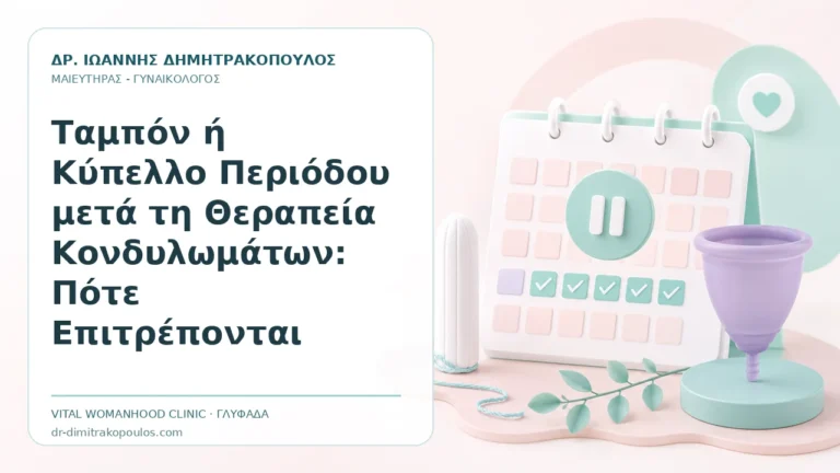 Ταμπόν ή Κύπελλο Περιόδου μετά τη Θεραπεία Κονδυλωμάτων: Πότε Επιτρέπονται - Δρ. Ιωάννης Δημητρακόπουλος, Γυναικολόγος Γλυφάδα