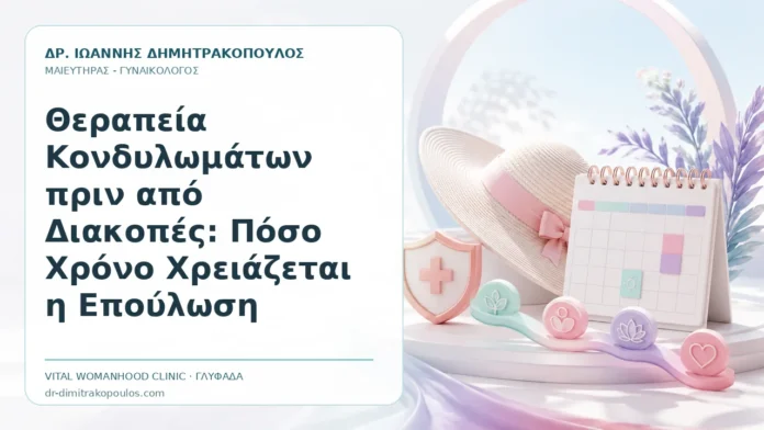 Θεραπεία Κονδυλωμάτων πριν από Διακοπές: Πόσο Χρόνο Χρειάζεται η Επούλωση Θεραπεία Κονδυλωμάτων πριν από Διακοπές: Πόσο Χρόνο Χρειάζεται η Επούλωση - Δρ. Ιωάννης Δημητρακόπουλος, Γυναικολόγος Γλυφάδα