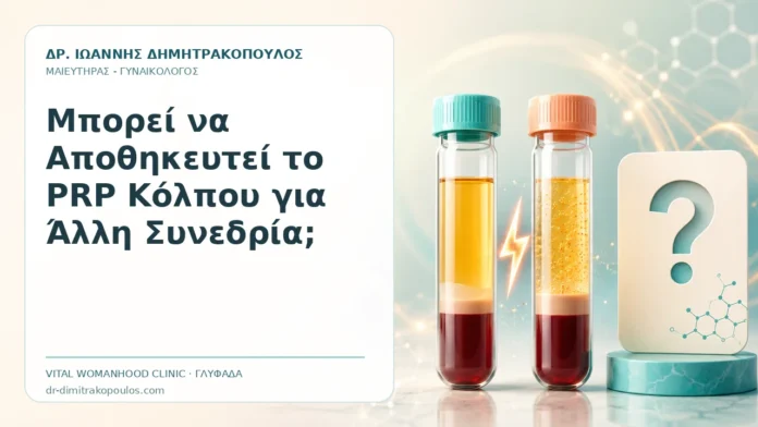 Μπορεί να Αποθηκευτεί το PRP Κόλπου για Άλλη Συνεδρία; Μπορεί να Αποθηκευτεί το PRP Κόλπου για Άλλη Συνεδρία; - Δρ. Ιωάννης Δημητρακόπουλος, Γυναικολόγος Γλυφάδα