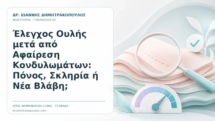 Έλεγχος Ουλής μετά από Αφαίρεση Κονδυλωμάτων: Πόνος, Σκληρία ή Νέα Βλάβη; Έλεγχος Ουλής μετά από Αφαίρεση Κονδυλωμάτων: Πόνος, Σκληρία ή Νέα Βλάβη; - Δρ. Ιωάννης Δημητρακόπουλος, Γυναικολόγος Γλυφάδα