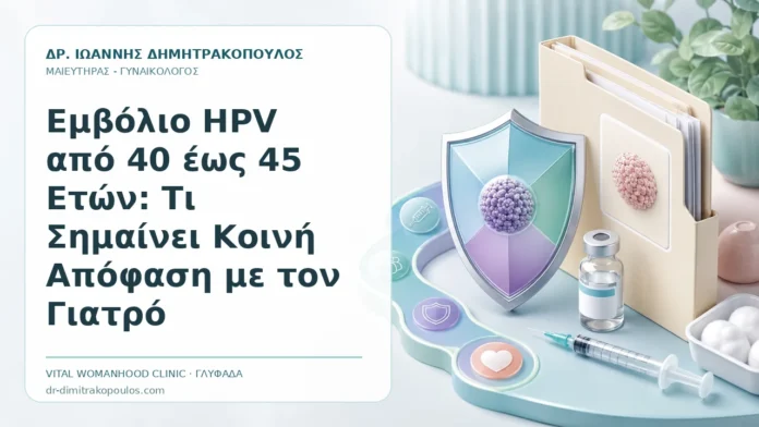 Εμβόλιο HPV από 40 έως 45 Ετών: Τι Σημαίνει Κοινή Απόφαση με τον Γιατρό Εμβόλιο HPV από 40 έως 45 Ετών: Τι Σημαίνει Κοινή Απόφαση με τον Γιατρό - Δρ. Ιωάννης Δημητρακόπουλος, Γυναικολόγος Γλυφάδα