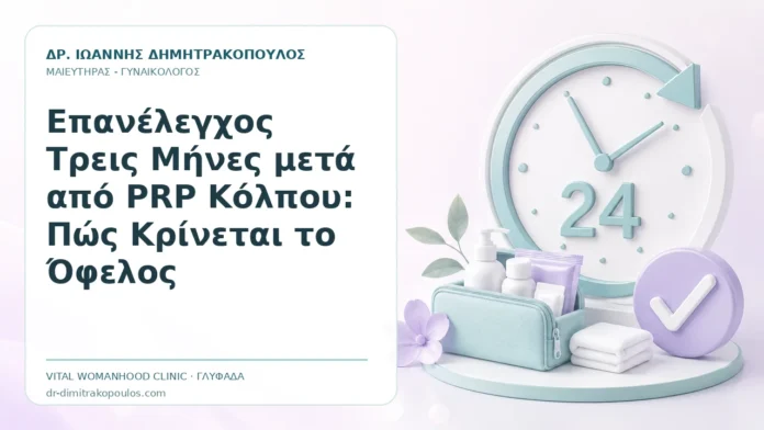 Επανέλεγχος Τρεις Μήνες μετά από PRP Κόλπου: Πώς Κρίνεται το Όφελος Επανέλεγχος Τρεις Μήνες μετά από PRP Κόλπου: Πώς Κρίνεται το Όφελος - Δρ. Ιωάννης Δημητρακόπουλος, Γυναικολόγος Γλυφάδα