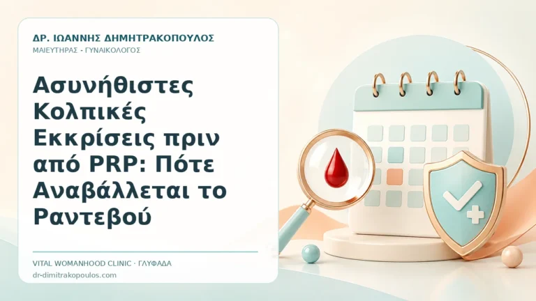 Ασυνήθιστες Κολπικές Εκκρίσεις πριν από PRP: Πότε Αναβάλλεται το Ραντεβού - Δρ. Ιωάννης Δημητρακόπουλος, Γυναικολόγος Γλυφάδα