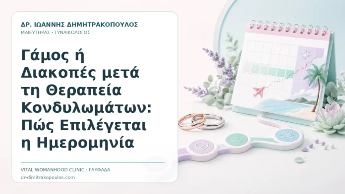 Γάμος ή Διακοπές μετά τη Θεραπεία Κονδυλωμάτων: Πώς Επιλέγεται η Ημερομηνία Γάμος ή Διακοπές μετά τη Θεραπεία Κονδυλωμάτων: Πώς Επιλέγεται η Ημερομηνία - Δρ. Ιωάννης Δημητρακόπουλος, Γυναικολόγος Γλυφάδα
